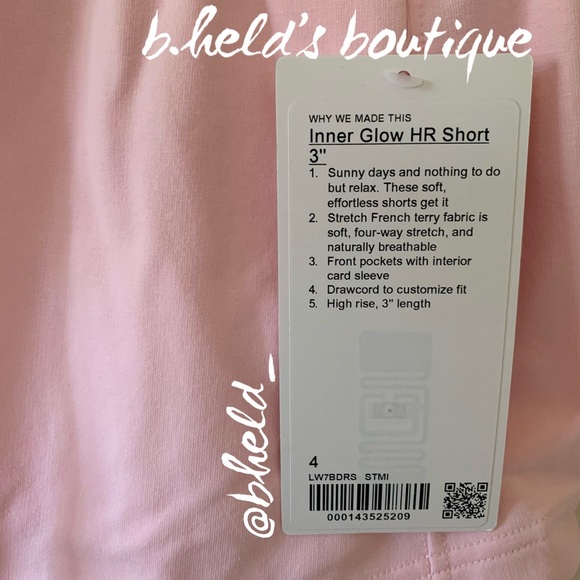 lululemon Inner Glow High-Rise Short 3" in Strawberry Milkshake Size 4 New NWT - Picture 3 of 16